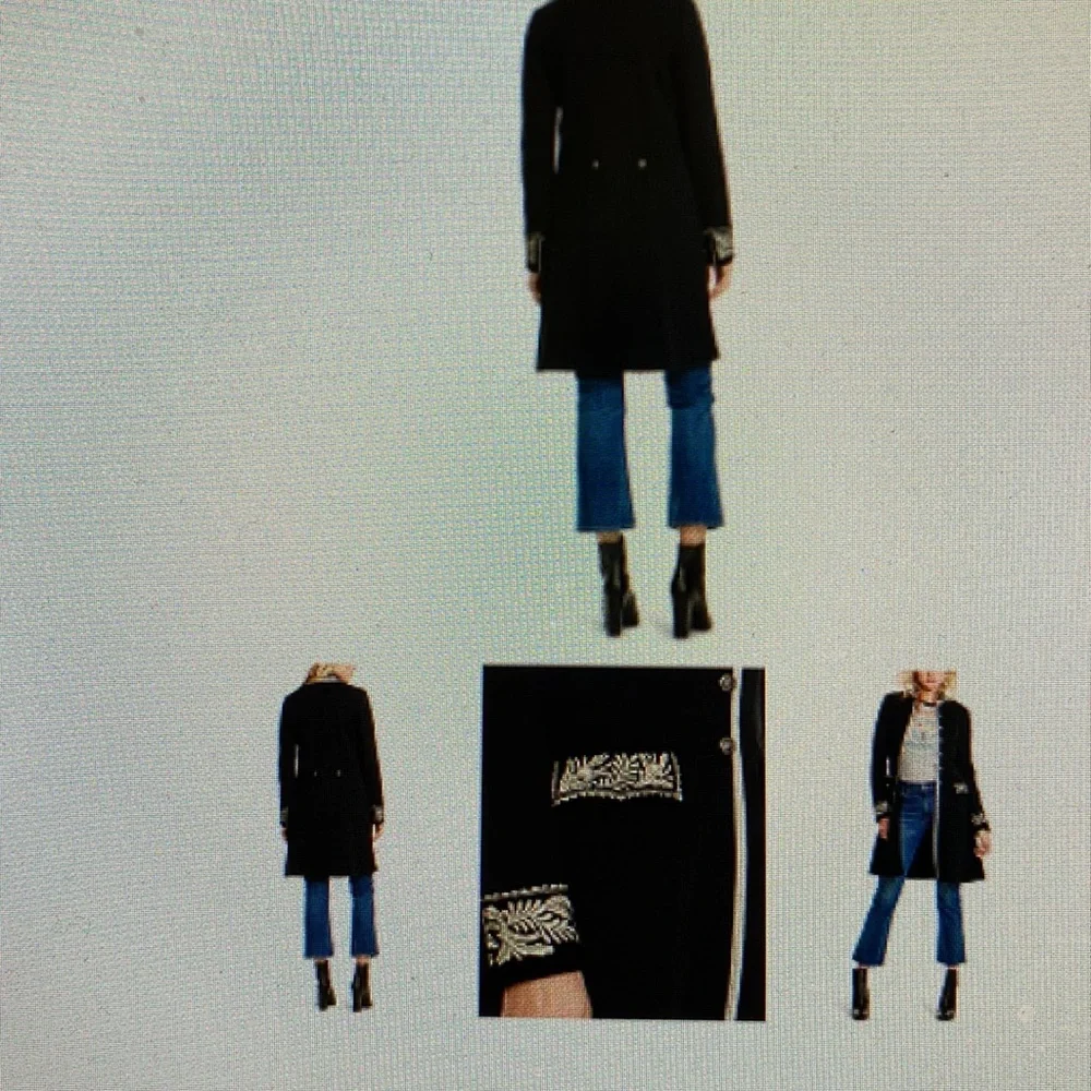 Denim & Supply Ralph Lauren Black Coat with White Trim - Picture 13 of 13